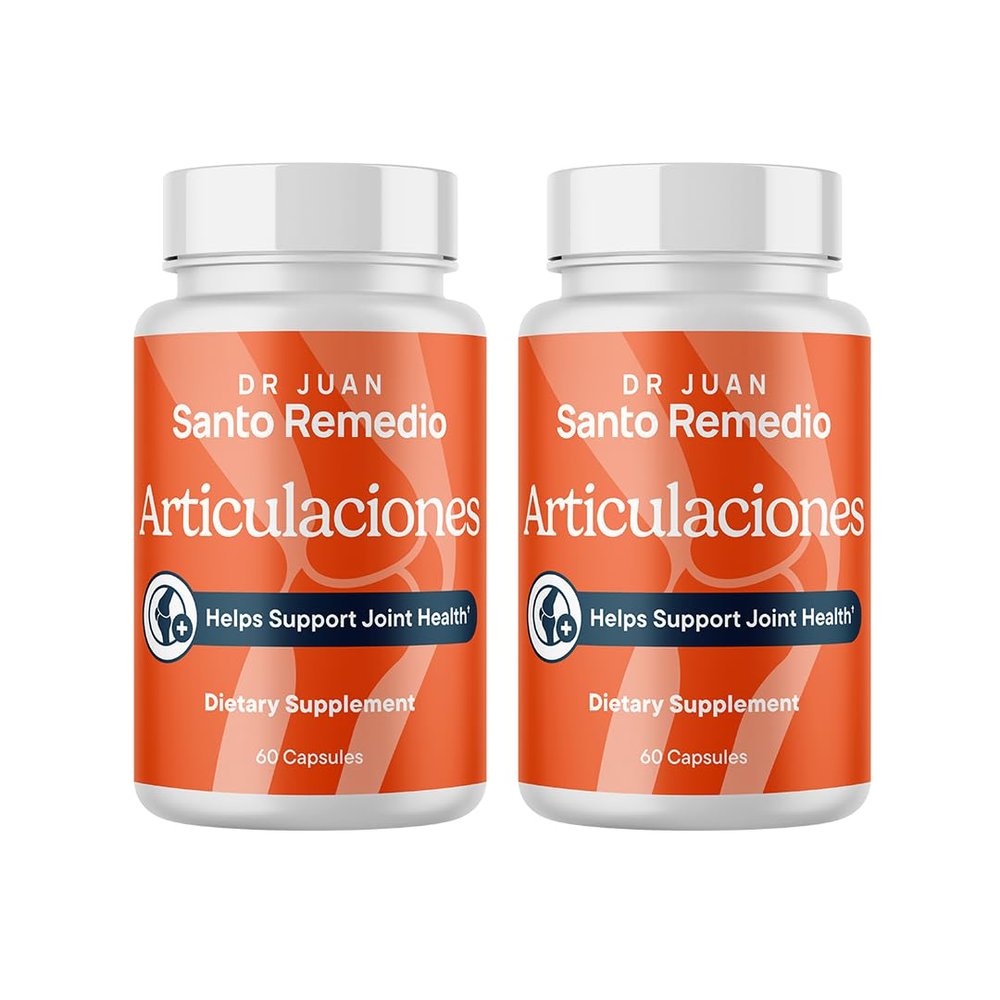 Santo Remedio Articulaciones Joint Health Support Supplement, Promotes Joint Comfort, Mobility & Function, Clinically Proven TamaFlex Formula, 60 Capsules per Jar (30 Servings), Pack of 2