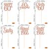12PCS Happy 60th Birthday Centerpiece Sticks Sixty Straight Outta 1966 Table Flower Centerpieces Sticks Lengend Since 1966 Decorations for Cheers to 60 Birthday Party Centerpieces Supplies Rose Gold view 2