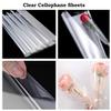 WXGXIN 200Pcs 10.6x10.6 Inch Cellophane Sheets, Clear Cello Sheets Clear Cellophane Wrap for Candy, DIY Arts Crafts Valentines Day Decoration view 3