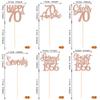 12PCS Happy 70th Birthday Centerpiece Sticks Seventy Straight Outta 1956 Table Flower Centerpieces Sticks Lengend Since 1956 Decorations for Cheers to 70 Birthday Party Centerpieces Supplies Rose Gold view 2