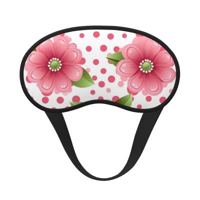 Polka Dot Flower Sleep Mask for Side Sleeper - Total Blackout Sleeping Mask, Super Lightweight Soft Eye Mask for Sleeping, Zero Pressure Eye Cover Night Blindfold for Men Women