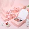 Beebeecraft 10 Sets Pink Paper Gift Box with Ribbon 6.69 x 6.69 x 1.97in Square Present Boxes for Weddings Bridal Showers Graduations Birthdays Bridesmaids Gifts view 4