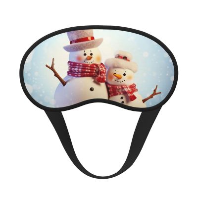 Cute Snowmen Christmas Sleep Mask for Side Sleeper - Total Blackout Sleeping Mask, Super Lightweight Soft Eye Mask for Sleeping, Zero Pressure Eye Cover Night Blindfold for Men Women