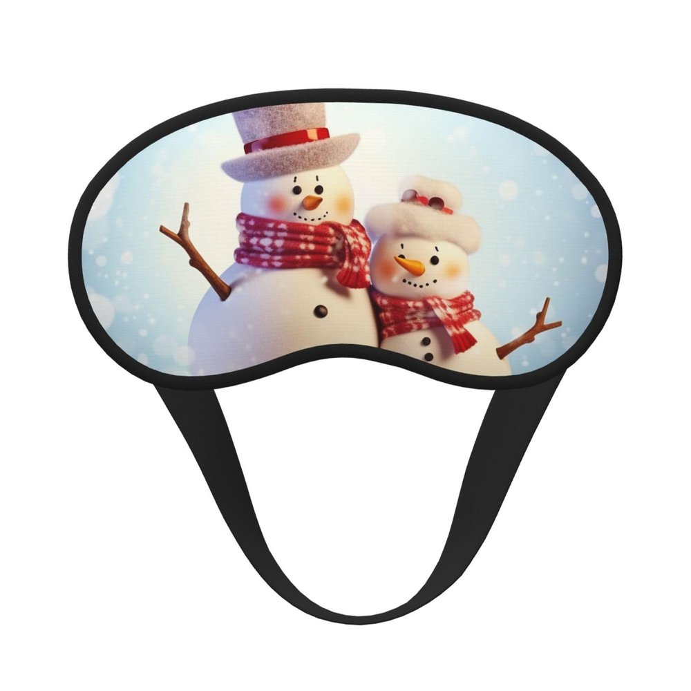 Cute Snowmen Christmas Sleep Mask for Side Sleeper - Total Blackout Sleeping Mask, Super Lightweight Soft Eye Mask for Sleeping, Zero Pressure Eye Cover Night Blindfold for Men Women