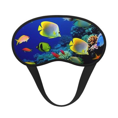 Tropical Ocean Sea Fish Sleep Mask for Side Sleeper - Total Blackout Sleeping Mask, Super Lightweight Soft Eye Mask for Sleeping, Zero Pressure Eye Cover Night Blindfold for Men Women