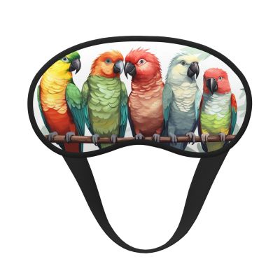 Colorful Parrots On Tree Sleep Mask for Side Sleeper - Total Blackout Sleeping Mask, Super Lightweight Soft Eye Mask for Sleeping, Zero Pressure Eye Cover Night Blindfold for Men Women