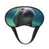 Cute Sea Animal Manatee Sleep Mask for Side Sleeper - Total Blackout Sleeping Mask, Super Lightweight Soft Eye Mask for Sleeping, Zero Pressure Eye Cover Night Blindfold for Men Women