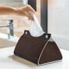 Stitched Leather Print Tissue Box Holder Rectangular Leather Facial Tissue Box Cover for Car Office (Color: 9) view 2