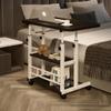 VebaCidi Medical Overbed Bedside Table with Two Shelves and Wheels (Hospital and Home Use), 31 1/2" Desk with Non Tilt Wooden Top, Adjustable Height (Black) view 1