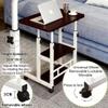 VebaCidi Medical Overbed Bedside Table with Two Shelves and Wheels (Hospital and Home Use), 31 1/2" Desk with Non Tilt Wooden Top, Adjustable Height (Black) view 3