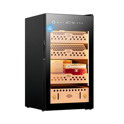 Lissontine Electric Cigar Humidor, Large Capacity,Thermostatic Cooling Humidor Cabinet with Spanish Cedar Wood Shelves, Digital LED Screen, Safety Lock, for Men 70Lx400Counts