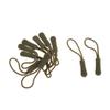 10pcs Zipper Pull Cord Zip Puller Replacement with Elastic Cord and Plastic Head for Jackets Bags Luggage- Army Green view 2