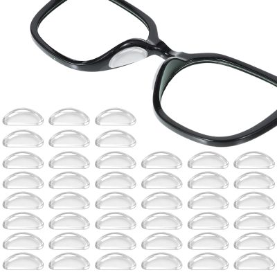 30 Pairs Eyeglass Nose Pads Soft Silicone Adhesive Glasses Nose Pad Eye Glasses Noses Pads Non Slip Clear Stick On Silicone Noses Pad for Glass Sunglasses and Eye Wear Full Plastic Frames(Clear,1cm)