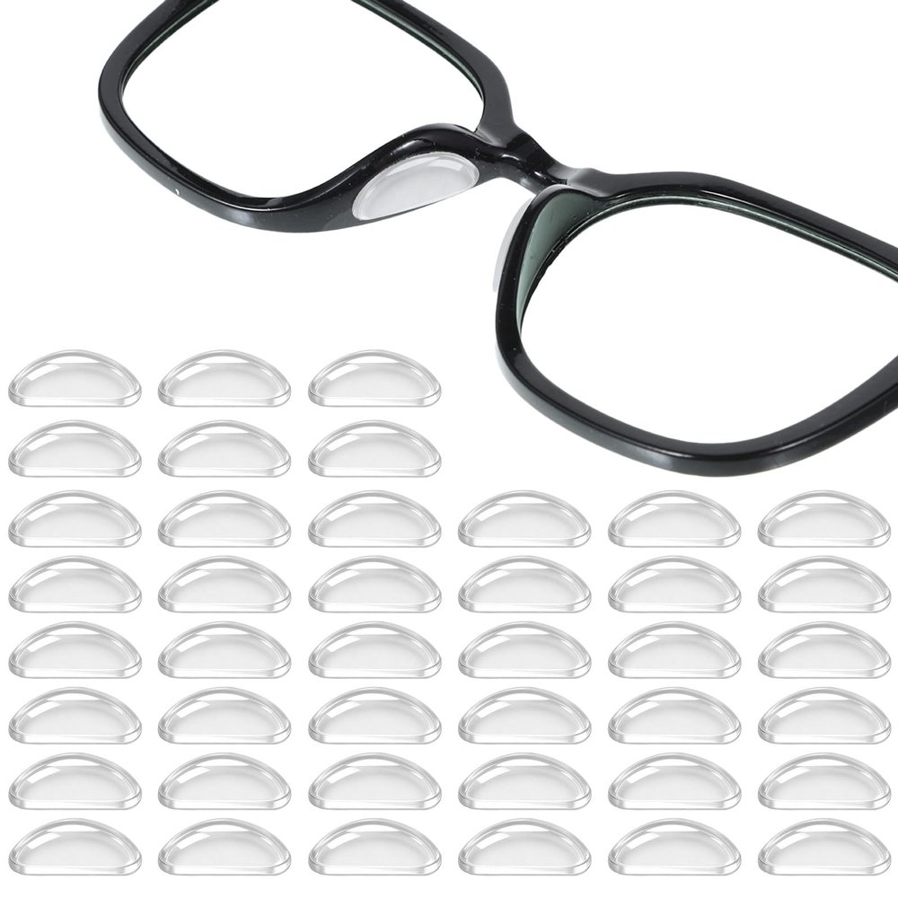 30 Pairs Eyeglass Nose Pads Soft Silicone Adhesive Glasses Nose Pad Eye Glasses Noses Pads Non Slip Clear Stick On Silicone Noses Pad for Glass Sunglasses and Eye Wear Full Plastic Frames(Clear,1cm)