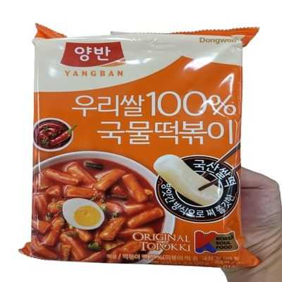 Dongwon Korean Rice Tteokbokki 100% Korean Rice, Instant Toppokki with Original Spicy Sauce, Ready-to-Cook Meal Kit, 420g (2 Servings) I DAHLORE