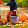 Pumpkin in Graveyard Printing Candy Basket Halloween Trick Or Treat Bags Gift Bucket for Holiday Party Or Daily Supplies view 3
