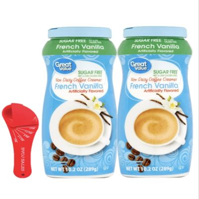 Great Value Sugar Free French Vanilla powder Coffee Creamer 10.2 oz Canister 2 pack