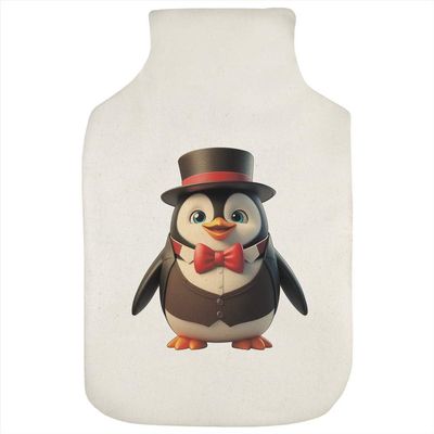Azeeda 'Cute Penguin Head Waiter' Hot Water Bottle Cover (HW00043785)