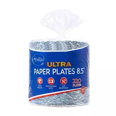 MOLLIFII Ultra 8.5" Botanical Leaf Paper Plates, 220 ct., Mfr: 299744-A