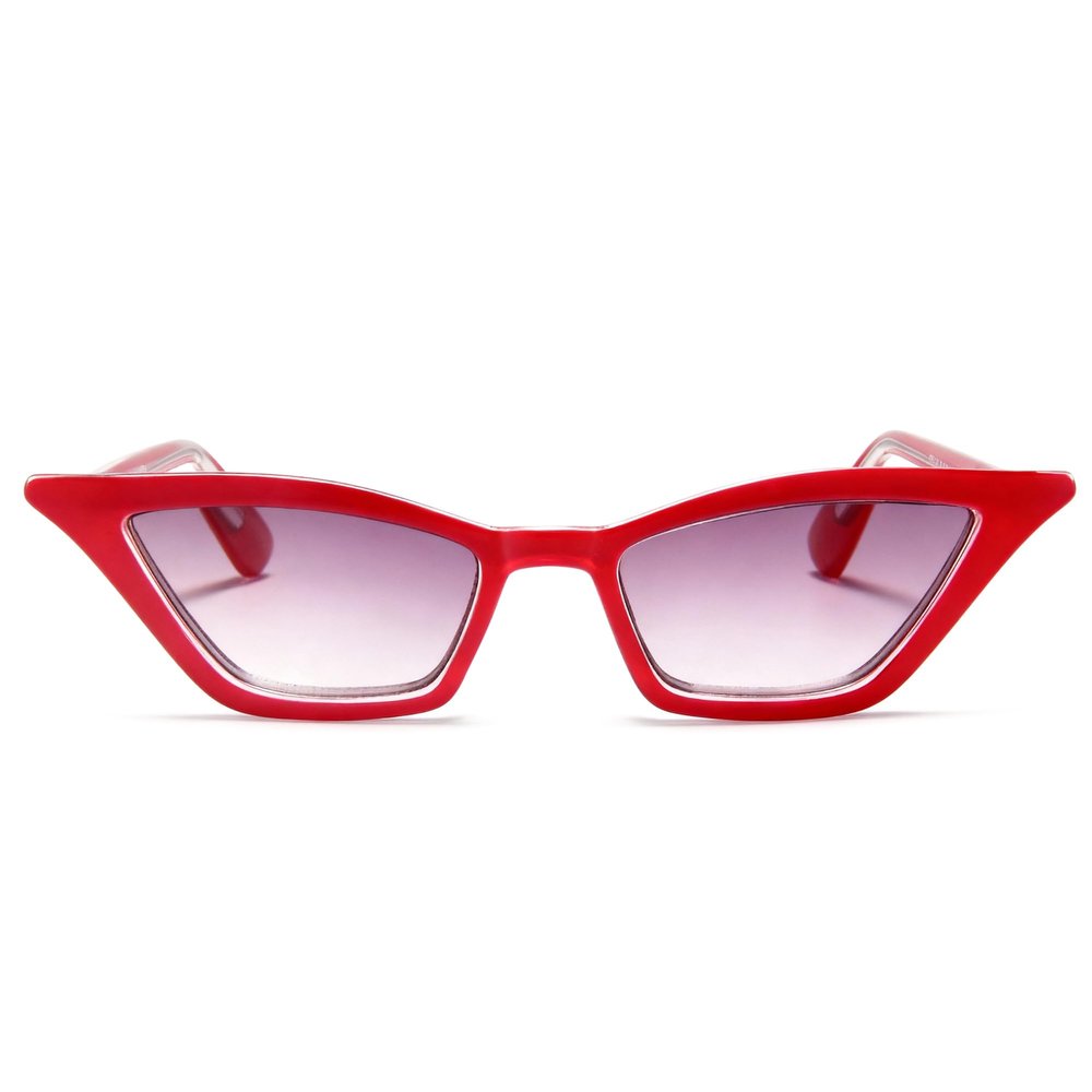 2SeeLife Premium Cat Eye Reading Sunglasses for Women Narrow-Medium Fit, Sturdy Frame, Spring Hinges, Stylish Funky Sun Readers, Red (Sun Readers), +3.00