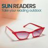 2SeeLife Premium Cat Eye Reading Sunglasses for Women Narrow-Medium Fit, Sturdy Frame, Spring Hinges, Stylish Funky Sun Readers, Red (Sun Readers), +3.00 view 2