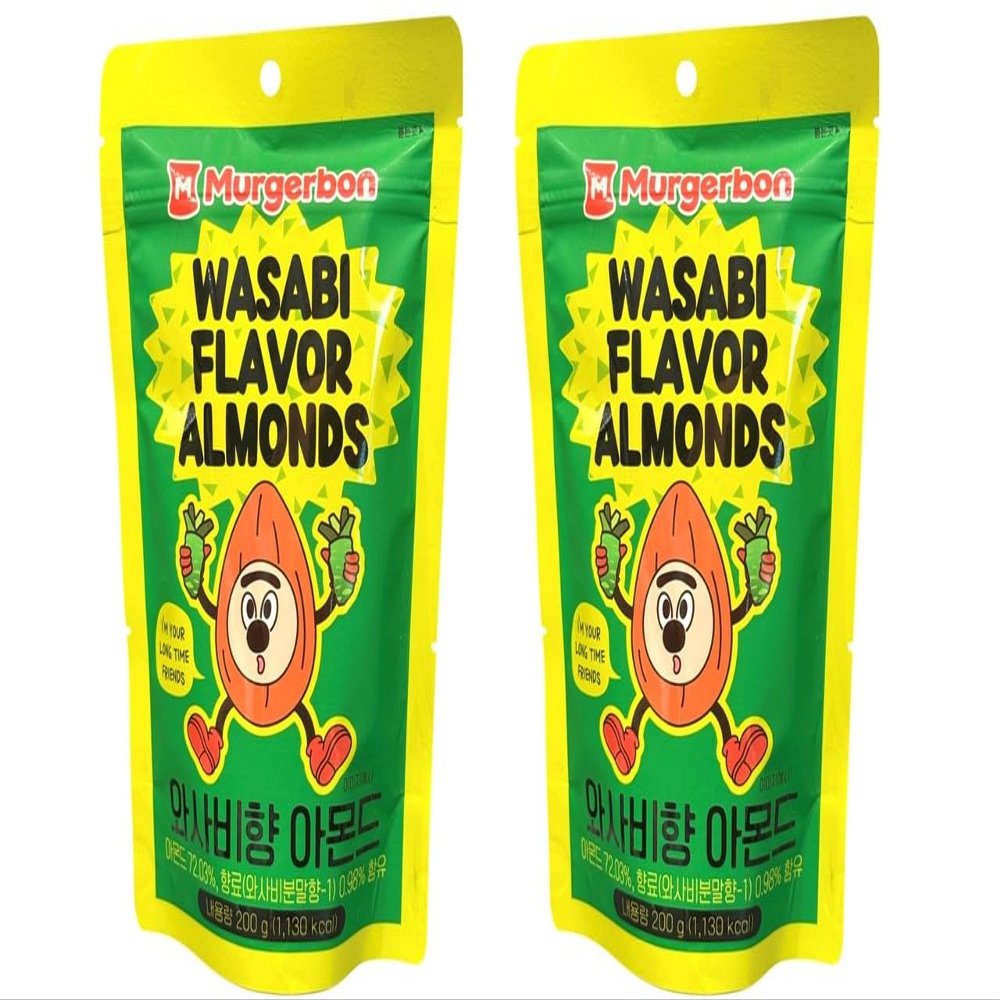 2 Packs - Almond Wasabi - Hat Hanh Nhan Vi Mu Tat - 7 Oz per Bag with 2 Bags per Order - Product South Korea