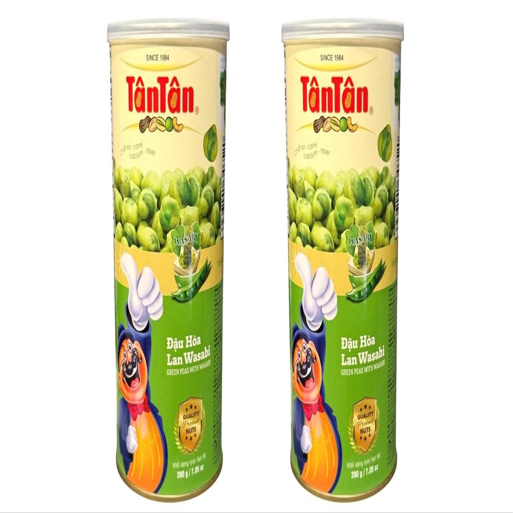 2 Packs - Green Peas With Wasabi Dau Hoa Lan Vi Mu Tat - 7 Oz per Can with 2 Cans per Order
