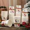 JarThenaAMCS 100 Pcs Christmas Snowman Paper Cups Funny Snowman Expression Disposable Cups for Hot Cold Drinks Xmas Winter Holiday Party Table Supplies, 9 Oz view 1