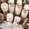 JarThenaAMCS 100 Pcs Christmas Snowman Paper Cups Funny Snowman Expression Disposable Cups for Hot Cold Drinks Xmas Winter Holiday Party Table Supplies, 9 Oz view 3