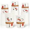 JarThenaAMCS 100 Pcs Christmas Snowman Paper Cups Funny Snowman Expression Disposable Cups for Hot Cold Drinks Xmas Winter Holiday Party Table Supplies, 9 Oz view 4