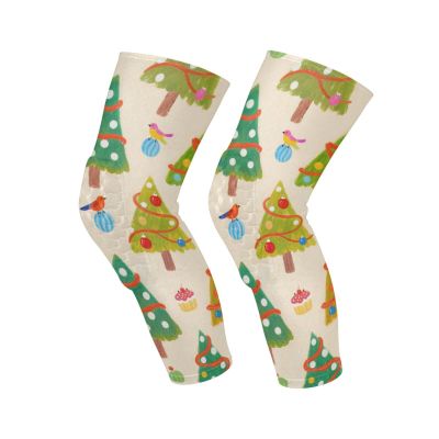 HXshaoye Merry Christmas Green Tree compression knee brace (Pack of 2) Relieve Muscle Pressure knee sleeve for women for Tennis, Cycling, Volleyball, rodilleras para gym mujer