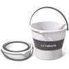 Collapsible Bucket 1.3 Gallon/5L Small Plastic Household Cleaning Mop Buckets Foldable Water Bucket for Car Wash Fishing Camping Beach (White) view 1
