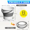 Collapsible Bucket 1.3 Gallon/5L Small Plastic Household Cleaning Mop Buckets Foldable Water Bucket for Car Wash Fishing Camping Beach (White) view 2