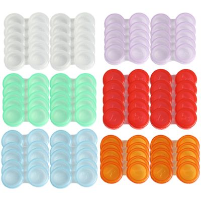 dPois Unisex Left/right Eyes Plastic Screw for Cute Contact Lens Case Transparent Top for Home Travel Outdoor Item 60Pcs One Size