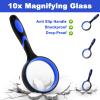 12 Pack Magnifying Glass, 50 mm 10 X Glasses Lens Reading Magnifier for Kids and Seniors, Non-Slip Handheld Magnifying Glass for Close Work, Nature Exploration view 4