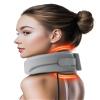 Qwnccet Heated Neck Brace Cervical Collar - Neck Support Brace with Heating Pad, Soft Foam Wraps Keep Vertebrae Stable and Aligned for Relief of Cervical Spine Pressure for Women & Men Gray (S Size) view 1
