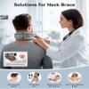 Qwnccet Heated Neck Brace Cervical Collar - Neck Support Brace with Heating Pad, Soft Foam Wraps Keep Vertebrae Stable and Aligned for Relief of Cervical Spine Pressure for Women & Men Gray (S Size) view 2
