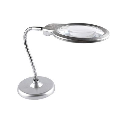 10X 20X Magnifying Glass with LED Light & Stand, 130mm Optical Lens for Reading & Repair Work