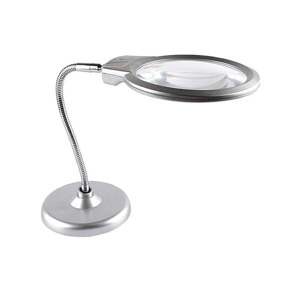 10X 20X Magnifying Glass with LED Light & Stand, 130mm Optical Lens for Reading & Repair Work