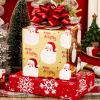 MAYPLUSS Gold Santa Claus Wrapping Paper Roll, 17IN X 33FT Red Christmas Gift Wrap Paper Featuring Merry Christmas Reversible Snowflake for Holiday New Year Kids view 2