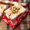 MAYPLUSS Gold Santa Claus Wrapping Paper Roll, 17IN X 33FT Red Christmas Gift Wrap Paper Featuring Merry Christmas Reversible Snowflake for Holiday New Year Kids view 3