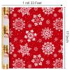 MAYPLUSS Gold Santa Claus Wrapping Paper Roll, 17IN X 33FT Red Christmas Gift Wrap Paper Featuring Merry Christmas Reversible Snowflake for Holiday New Year Kids view 4