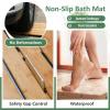 Wood Bath Mat Non-Slip Mats for Shower Stall and Wet Rooms, Indoor & Outdoor Use Bathroom Duckboard with Non-Slip Feet, Waterproof & Quick-Dry(90x60cm/35x24in) view 3