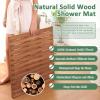 Wood Bath Mat Non-Slip Mats for Shower Stall and Wet Rooms, Indoor & Outdoor Use Bathroom Duckboard with Non-Slip Feet, Waterproof & Quick-Dry(90x60cm/35x24in) view 4