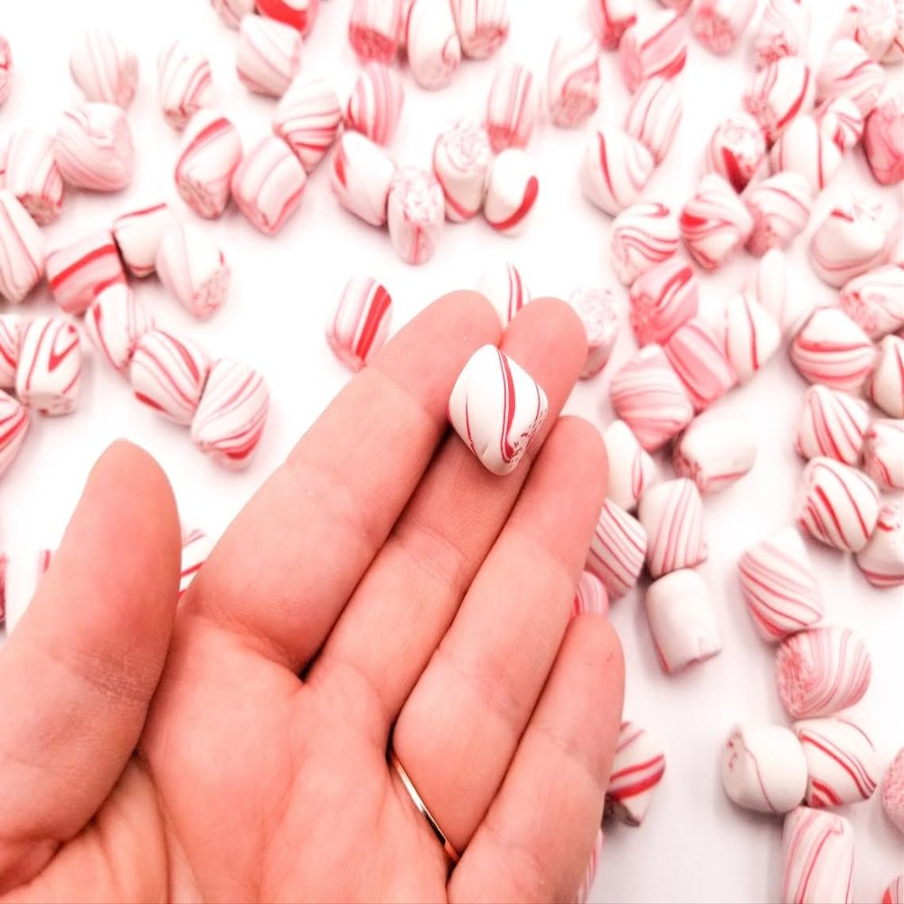 Candy Cane Mallows, Fake Marshmallow, Polymer Clay Dessert Cabochons for decoden Crafts and Slime, Fake Food, Kawaii Polymer Clay rdnqu (6 Pieces)