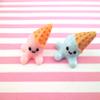 Melted Ice Cream Cabochons, Pink and Blue Ice Cream, Ice Cream Cones rdnqu (4 Pieces) view 2
