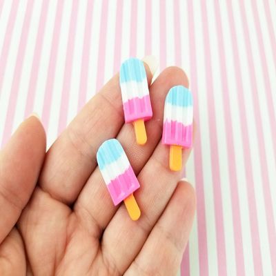 Multicolor Pastel Ice Cream Cabochons, Kawaii Decoden Ice Cream, Ice Cream Cabs, Popsicle Cabochons rdnqu (3 Pieces)