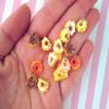 Kawaii Miniature Donut Cabochons, Bitten Donuts, Donuts with Faces rdnqu (3 Pieces) view 1