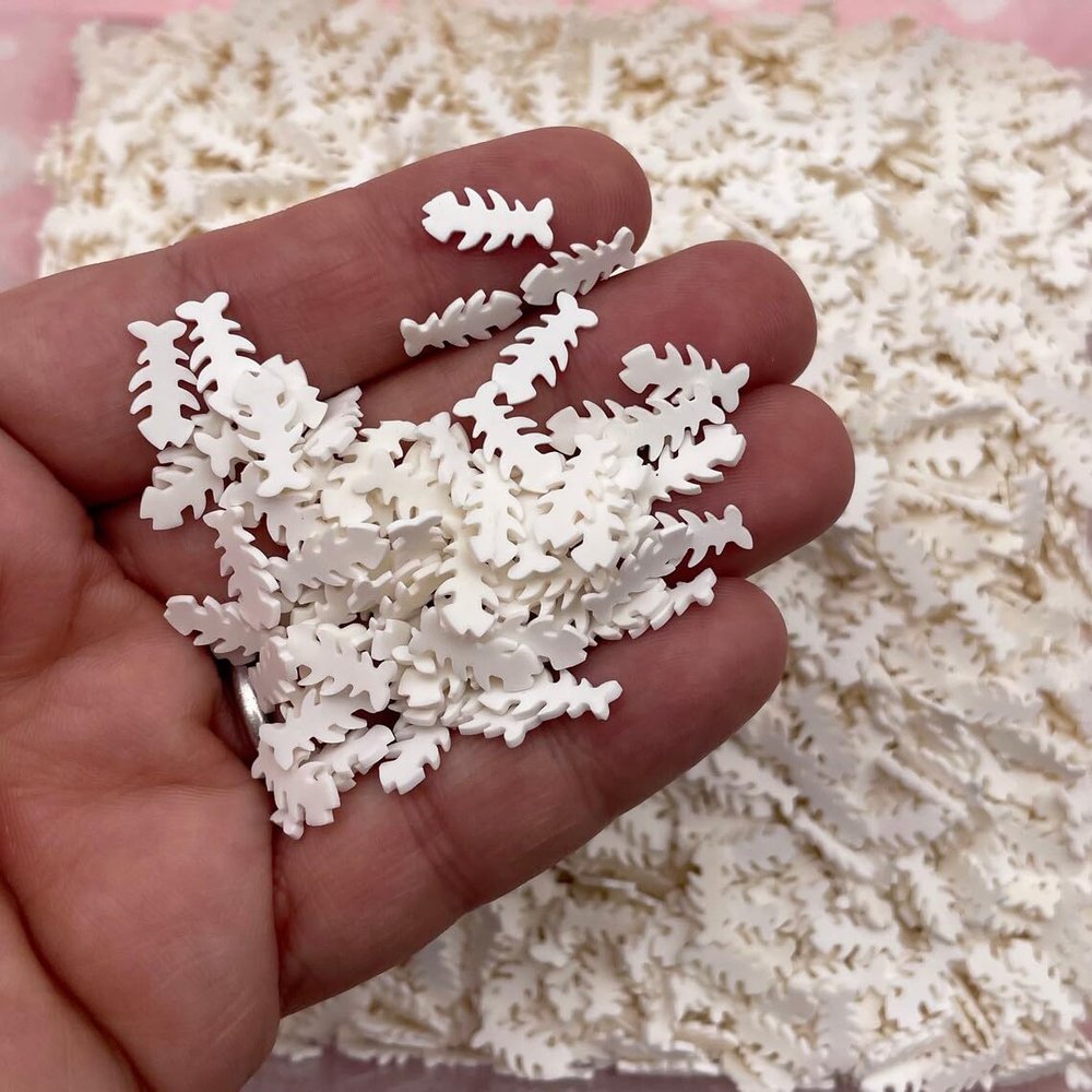 Large Polymer Clay Fish Bone Slices Sprinkles, Non Edible Faux Food, Miniature Food rdnqu (Bag: 25 Grams)