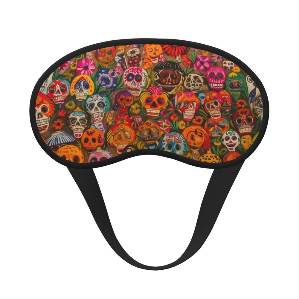 Mexican Folk Art Sleep Mask for Side Sleeper - Total Blackout Sleeping Mask, Super Lightweight Soft Eye Mask for Sleeping, Zero Pressure Eye Cover Night Blindfold for Men Women